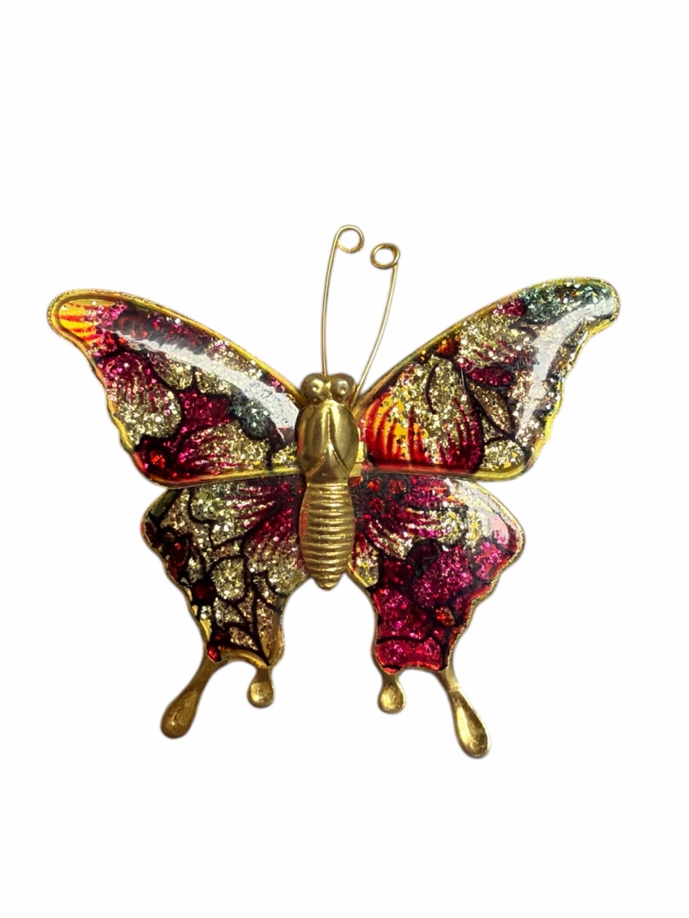Vintage Enamel Butterfly Brooch 1 3/4” - Picture 1 of 2